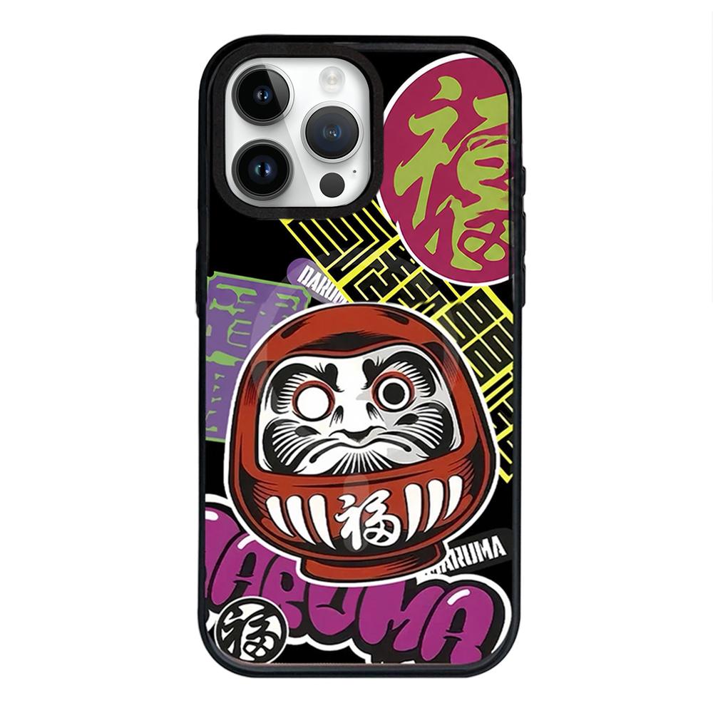 For iPhone 14 Pro Max Daruma Detachable Dual Magnetic PC Hybrid TPU Phone Case - Red Daruma - EDA009955316A