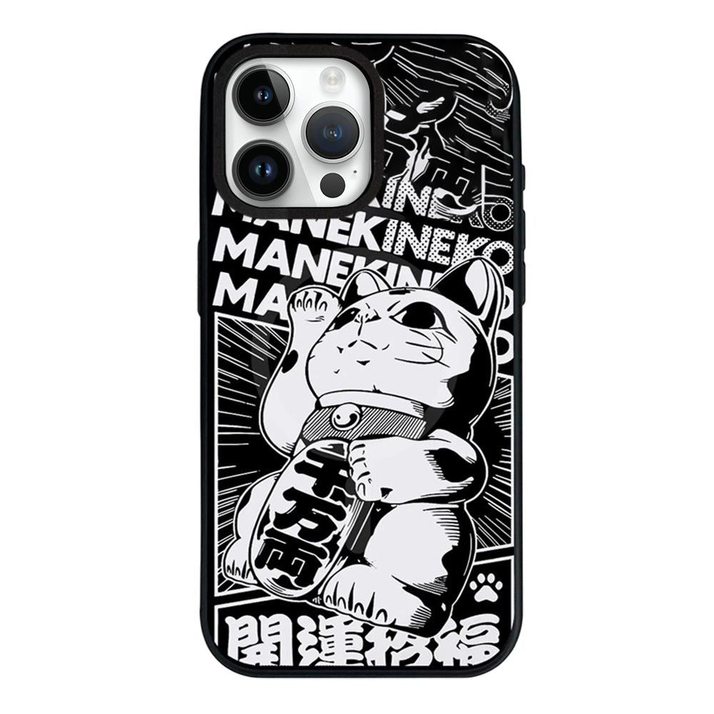 For iPhone 14 Pro Max Daruma Detachable Dual Magnetic PC Hybrid TPU Phone Case - Lucky Cat - EDA009955316C