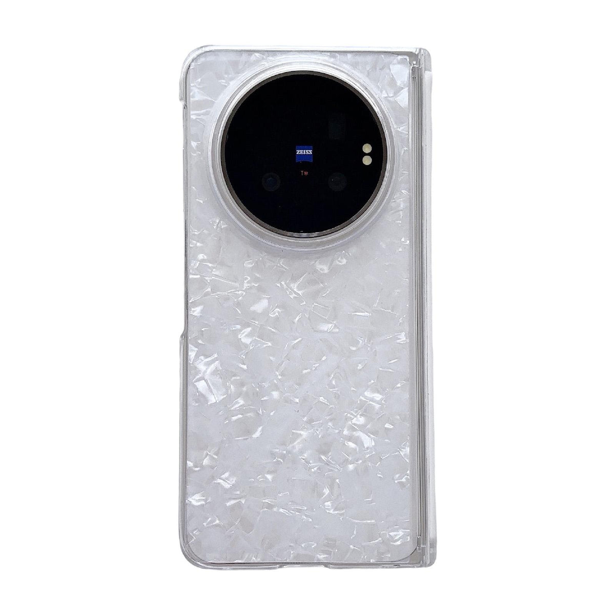 For vivo X Fold6 Magnetic Axis Pearlescent Shell Texture Phone Case - White - EDA009956801A