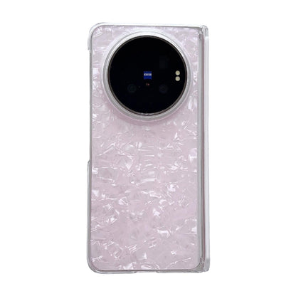 For vivo X Fold6 Magnetic Axis Pearlescent Shell Texture Phone Case - Pink - EDA009956801B