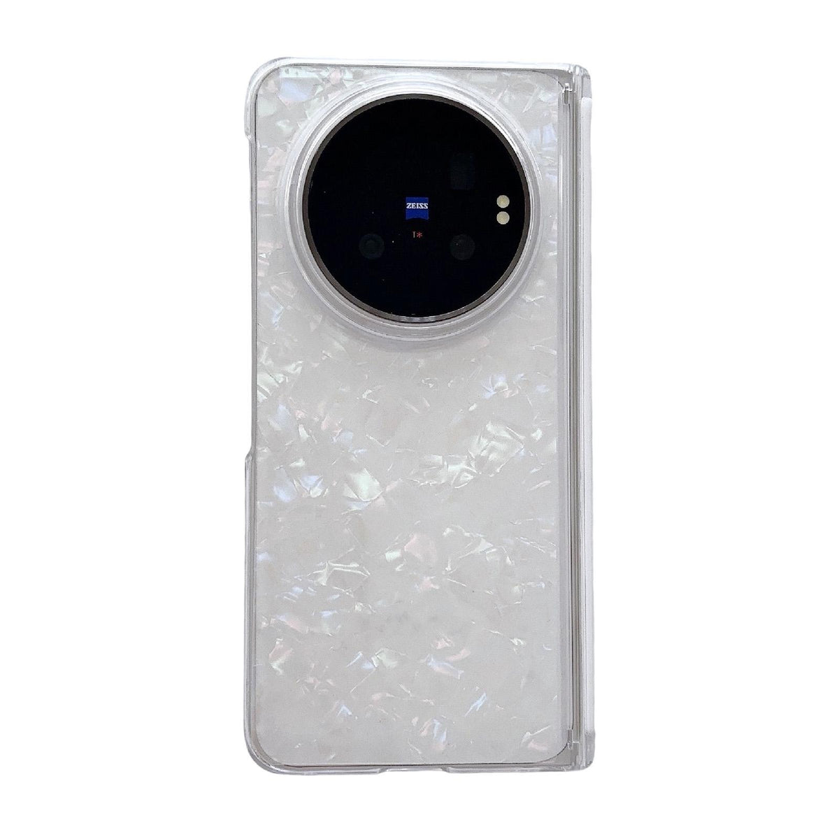 For vivo X Fold6 Magnetic Axis Pearlescent Shell Texture Phone Case - Beige - EDA009956801C