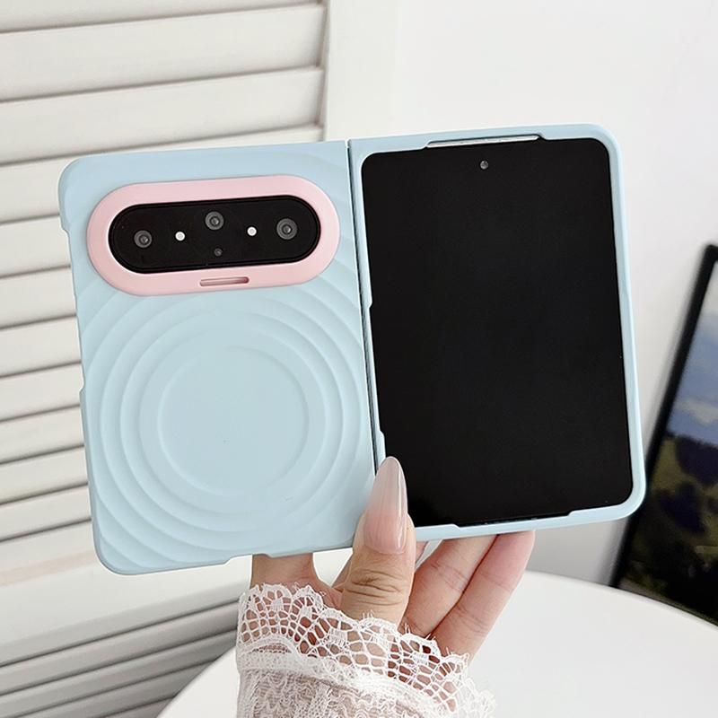 For Huawei Pura X Max Lens-Frame Shield Wave Texture Skin Feel Magnetic Phone Case - Blue - EDA009957501A