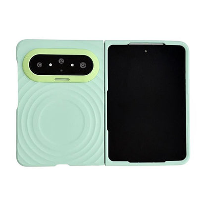 For Huawei Pura X Max Lens-Frame Shield Wave Texture Skin Feel Magnetic Phone Case - Green - EDA009957501E