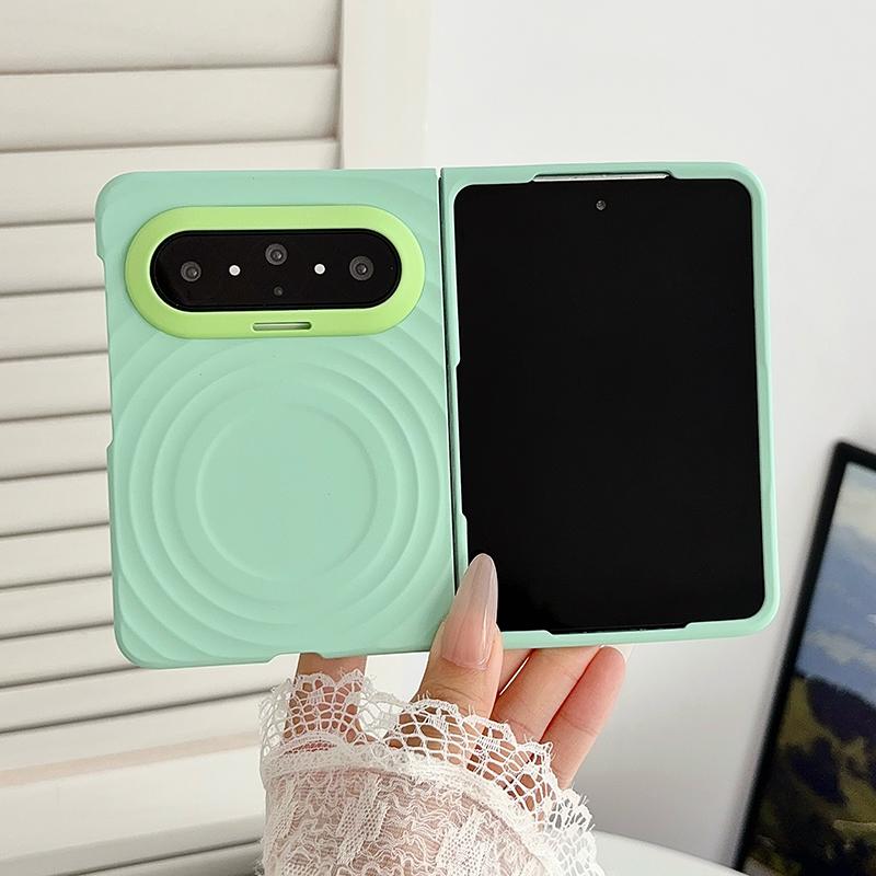 For Huawei Pura X Max Lens-Frame Shield Wave Texture Skin Feel Magnetic Phone Case - Green - EDA009957501E