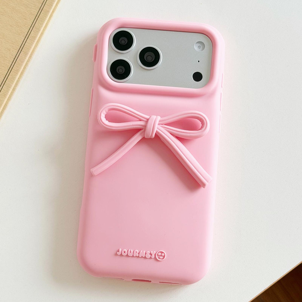 For iPhone 17 Pro Max Bow TPU hybrid PC Bulge Phone Case - Pink - EDA009958701B