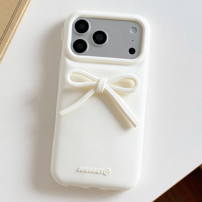 For iPhone 17 Pro Max Bow TPU hybrid PC Bulge Phone Case - White - EDA009958701E