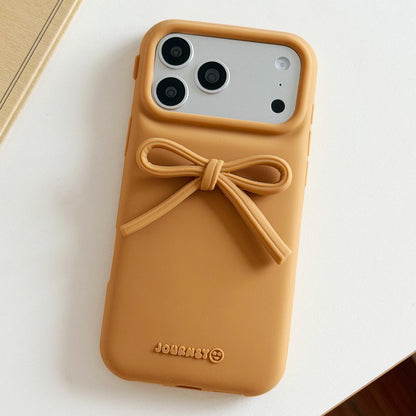 For iPhone 17 Pro Max Bow TPU hybrid PC Bulge Phone Case - Brown - EDA009958701G