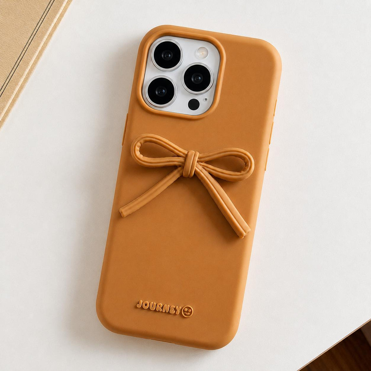 For iPhone 16 Pro Max Bow TPU hybrid PC Bulge Phone Case - Brown - EDA009958704G