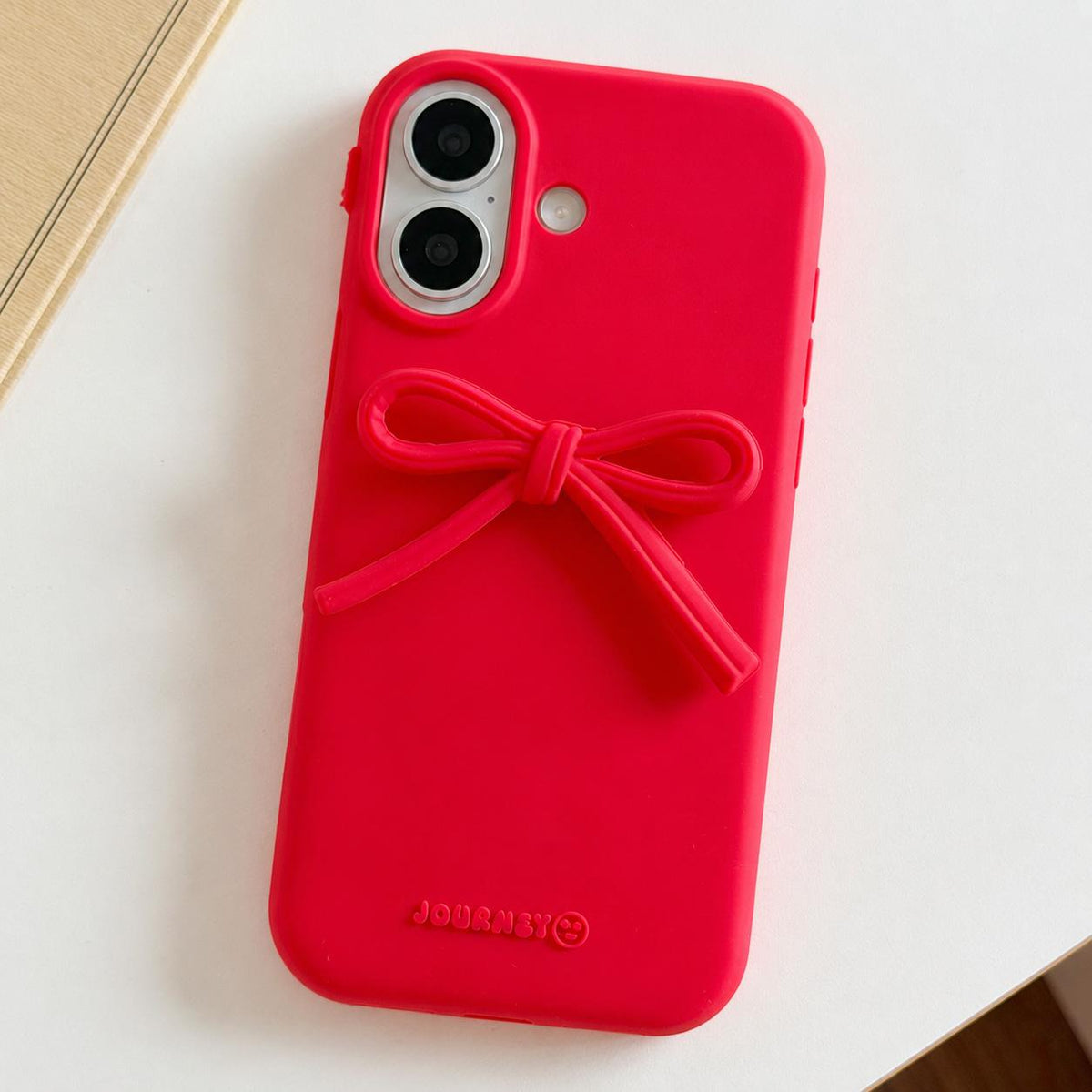 For iPhone 16 Plus Bow TPU hybrid PC Bulge Phone Case - Red - EDA009958706A