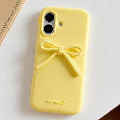 For iPhone 16 Plus Bow TPU hybrid PC Bulge Phone Case - Yellow - EDA009958706D
