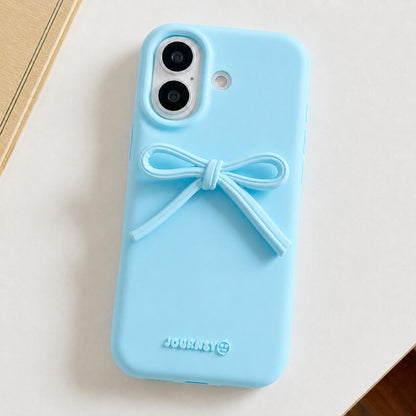 For iPhone 16 Bow TPU hybrid PC Bulge Phone Case - Blue - EDA009958707C