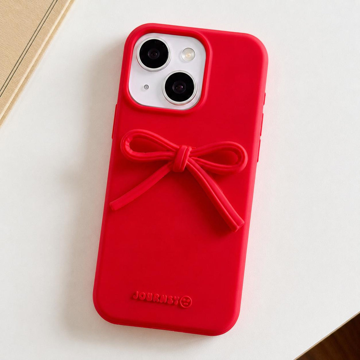 For iPhone 14 Bow TPU hybrid PC Bulge Phone Case - Red - EDA009958712A