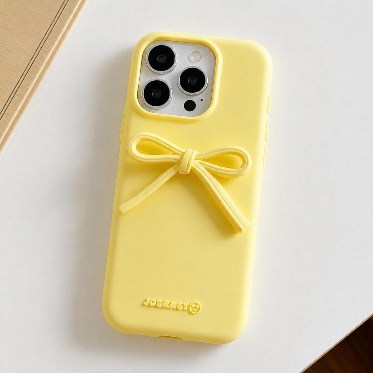For iPhone 14 Pro Bow TPU hybrid PC Bulge Phone Case - Yellow - EDA009958713D