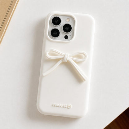 For iPhone 14 Pro Bow TPU hybrid PC Bulge Phone Case - White - EDA009958713E