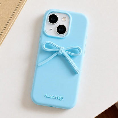 For iPhone 14 Plus Bow TPU hybrid PC Bulge Phone Case - Blue - EDA009958714C