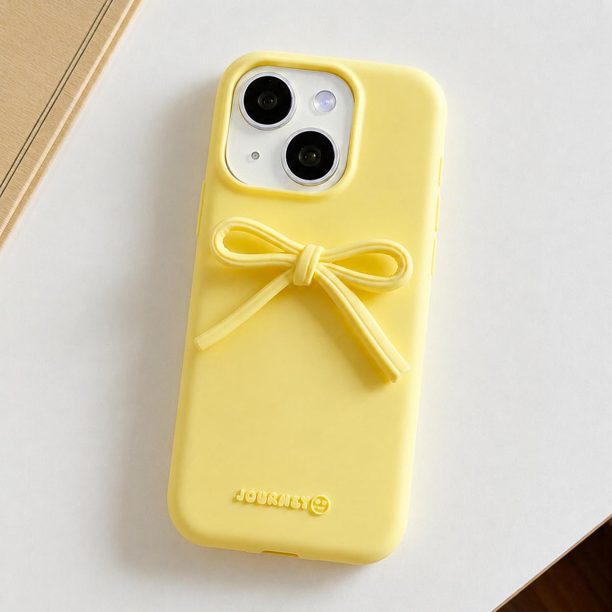 For iPhone 13 Bow TPU hybrid PC Bulge Phone Case - Yellow - EDA009958718D