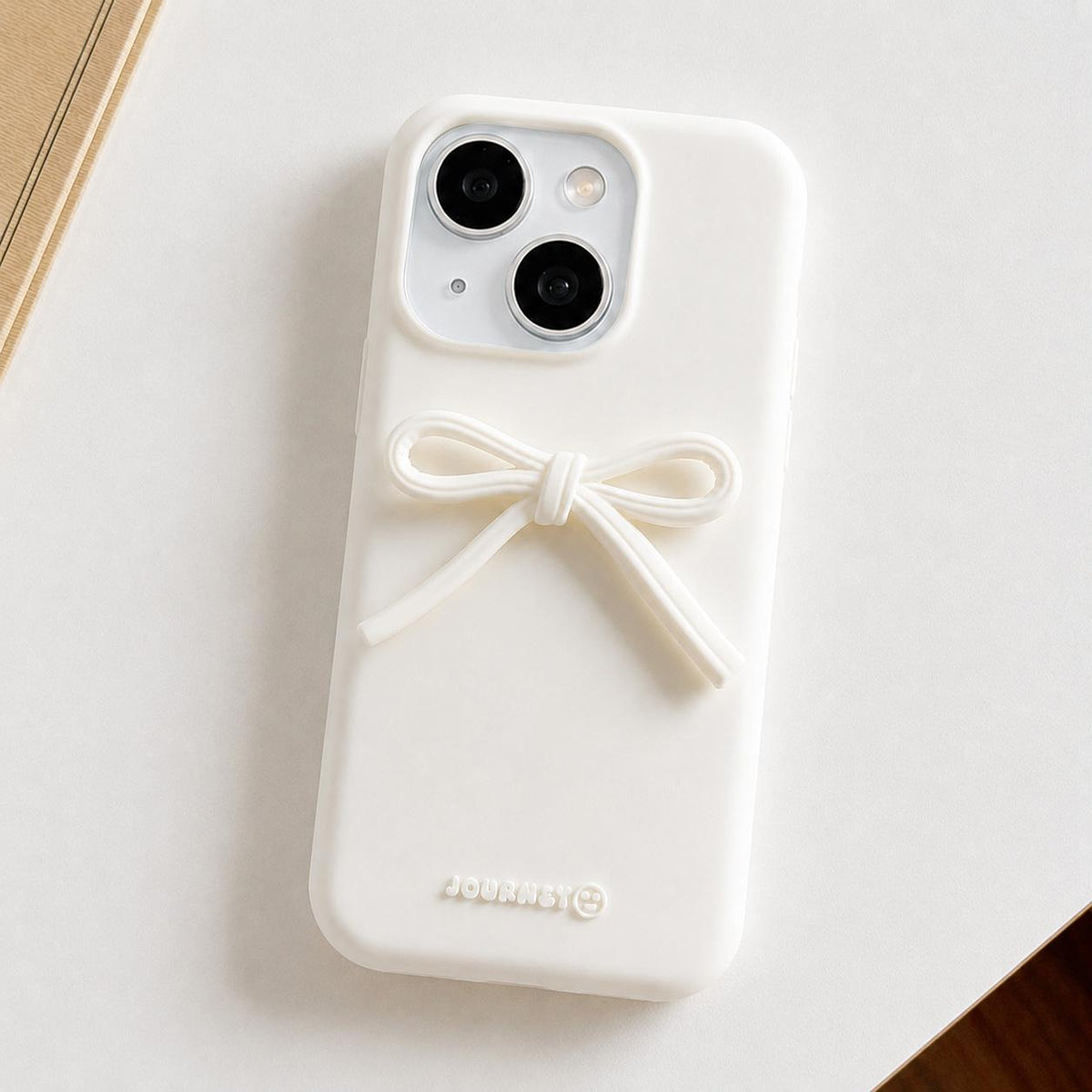 For iPhone 13 Bow TPU hybrid PC Bulge Phone Case - White - EDA009958718E