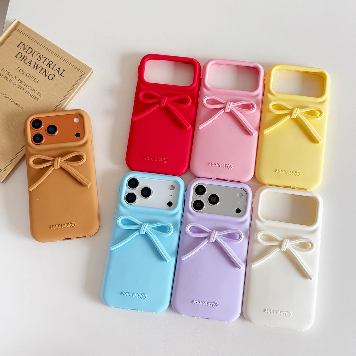 For iPhone 15 Pro Max Bow TPU hybrid PC Bulge Phone Case - Yellow - EDA009958708D