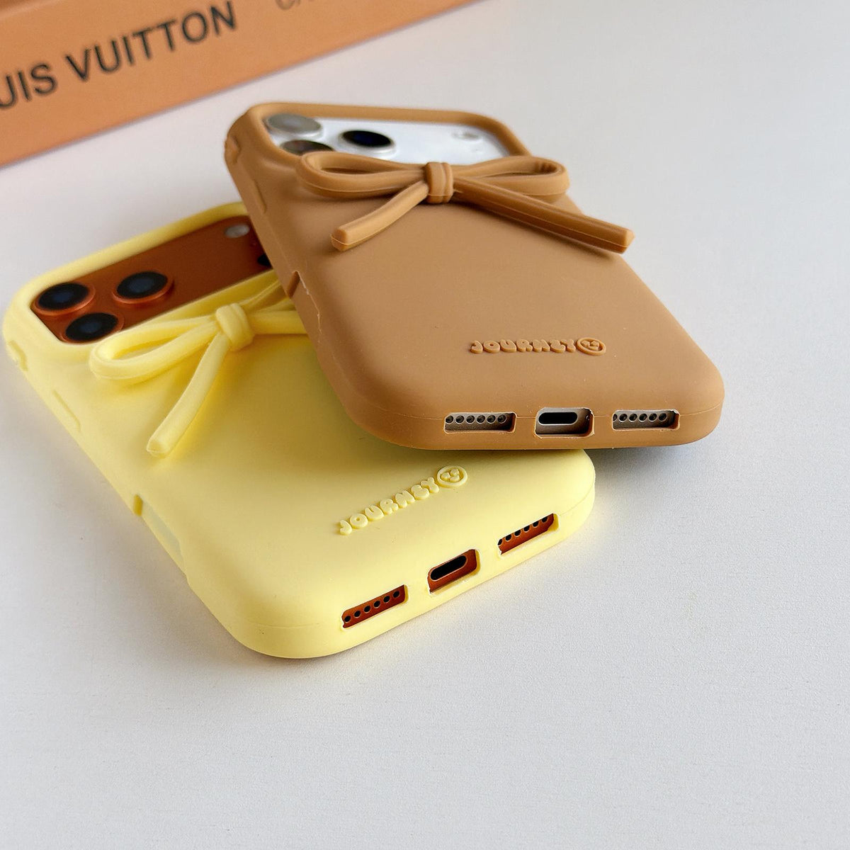 For iPhone 16 Pro Max Bow TPU hybrid PC Bulge Phone Case - Brown - EDA009958704G