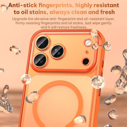 For iPhone 16 Pro Max Vegan Leather Magnetic Phone Case - Orange - EDA009963001A