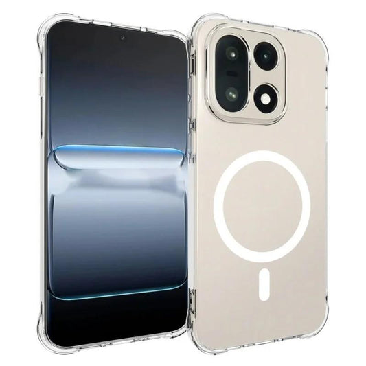 For OnePlus 15 5G WANLONFENG Transparent Magnetic Four-Corner Shockproof TPU Phone Case with Screen Film - Transparent - EDA009963501A