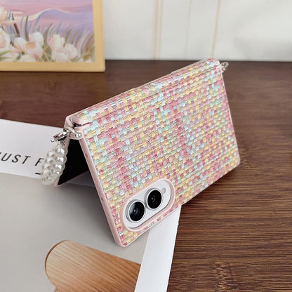 For Galaxy Z Fold8 5G Side Clamp Magnetic Central Axis Fantasy Weave Texture Phone Case - Colorful - EDA009964701A
