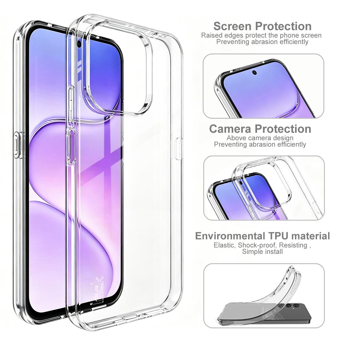 For Honor 600 Smart 5G / X7e Plus 4G / 5G imak UX-10 Series Transparent Shockproof TPU Phone Case - Transparent - EDA009965401A