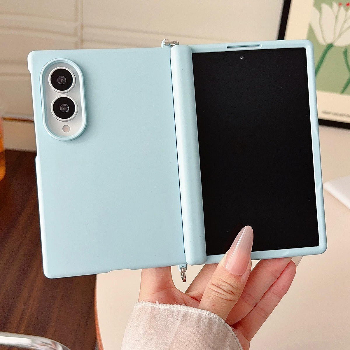 For Galaxy Z Fold8 5G Side Clamp Magnetic Central Axis Lens-Frame Phone Case - Light Blue - EDA009965501B