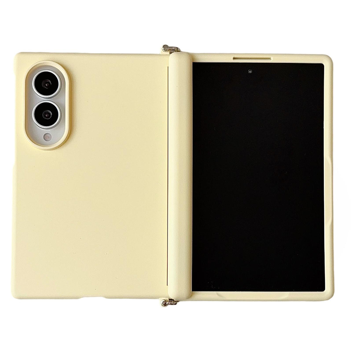 For Galaxy Z Fold8 5G Side Clamp Magnetic Central Axis Lens-Frame Phone Case - Light Yellow - EDA009965501C