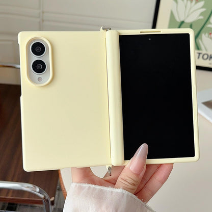 For Galaxy Z Fold8 5G Side Clamp Magnetic Central Axis Lens-Frame Phone Case - Light Yellow - EDA009965501C
