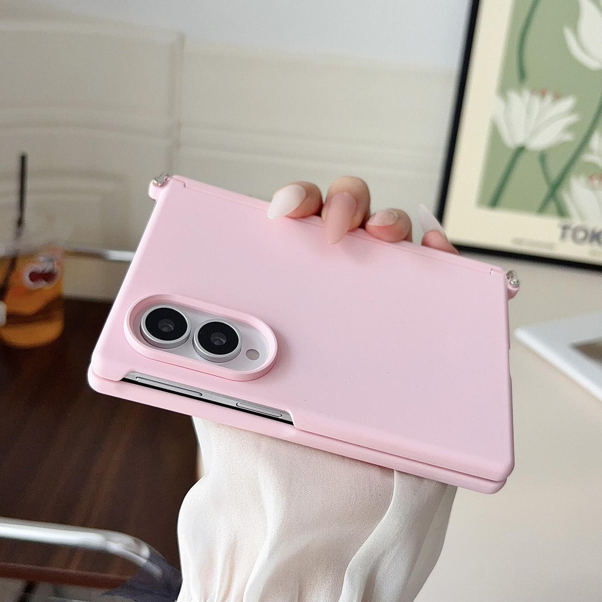 For Galaxy Z Fold8 5G Side Clamp Magnetic Central Axis Lens-Frame Phone Case - Light Yellow - EDA009965501C