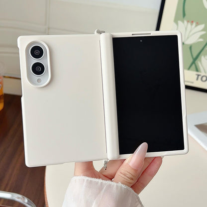 For Galaxy Z Fold8 5G Side Clamp Magnetic Central Axis Lens-Frame Phone Case - White - EDA009965501E