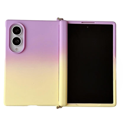 For Galaxy Z Fold8 5G Side Clamp Magnetic Central Axis Lens-Frame Phone Case - Purple Yellow - EDA009965501F