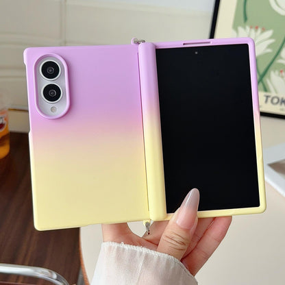 For Galaxy Z Fold8 5G Side Clamp Magnetic Central Axis Lens-Frame Phone Case - Purple Yellow - EDA009965501F