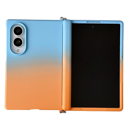 For Galaxy Z Fold8 5G Side Clamp Magnetic Central Axis Lens-Frame Phone Case - Blue Orange - EDA009965501G