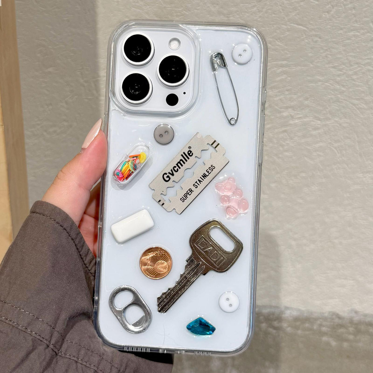 For iPhone 14 Pro Creative Color Capsule Acrylic Shockproof Phone Case - Default - EDA009966014