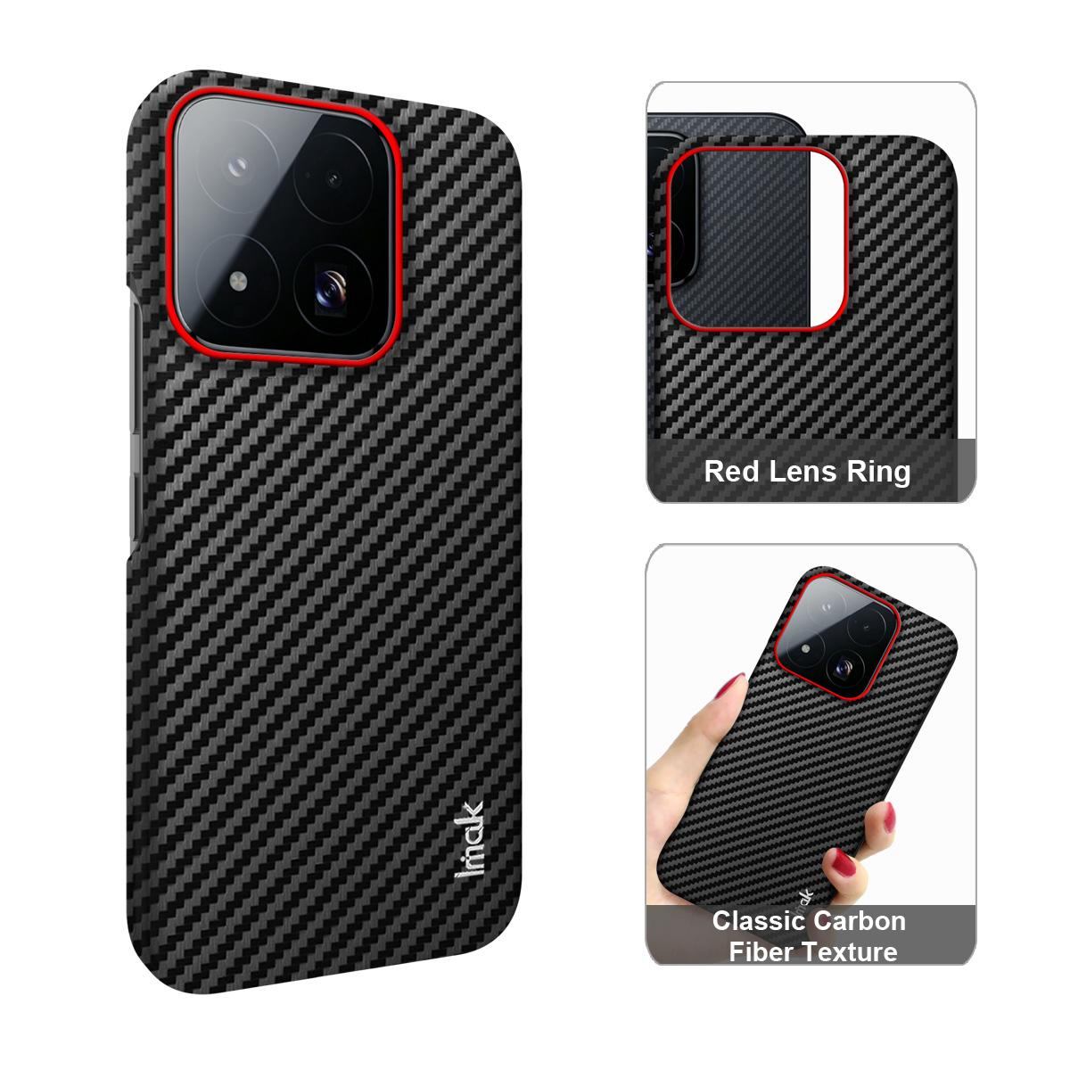 For Xiaomi 17 Max 5G imak Ruiyi Series Red Ring Carbon Fiber Texture Phone Case - Black - EDA009966501A