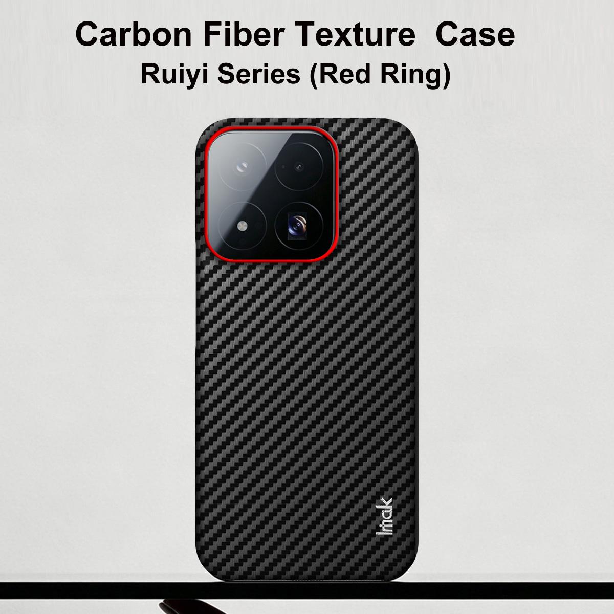 For Xiaomi 17 Max 5G imak Ruiyi Series Red Ring Carbon Fiber Texture Phone Case - Black - EDA009966501A