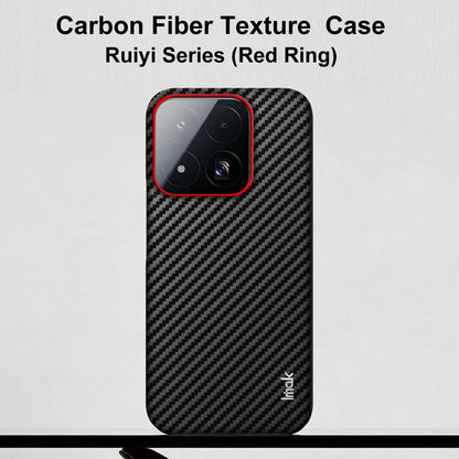 For Xiaomi 17 Max 5G imak Ruiyi Series Red Ring Carbon Fiber Texture Phone Case - Black - EDA009966501A