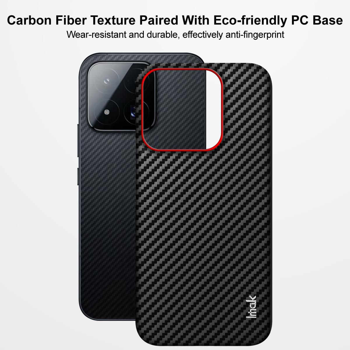 For Xiaomi 17 Max 5G imak Ruiyi Series Red Ring Carbon Fiber Texture Phone Case - Black - EDA009966501A