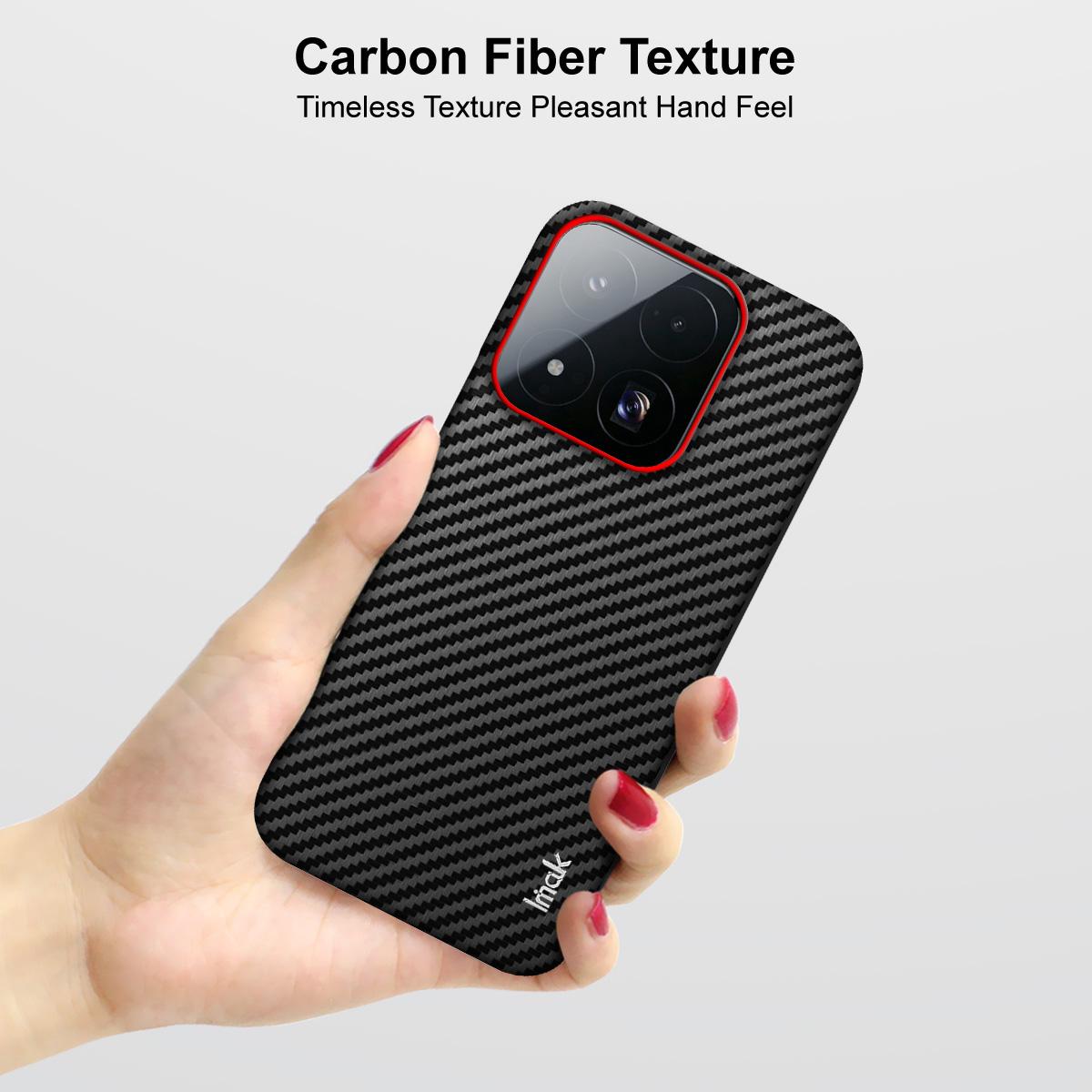 For Xiaomi 17 Max 5G imak Ruiyi Series Red Ring Carbon Fiber Texture Phone Case - Black - EDA009966501A