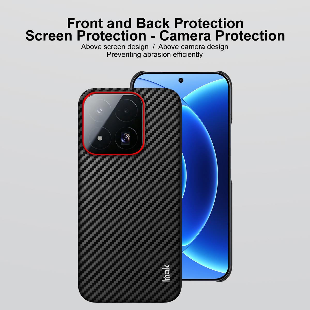 For Xiaomi 17 Max 5G imak Ruiyi Series Red Ring Carbon Fiber Texture Phone Case - Black - EDA009966501A