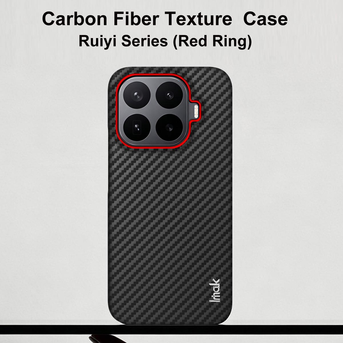 For Xiaomi 17T 5G imak Ruiyi Series Red Ring Carbon Fiber Texture Phone Case - Black - EDA009966503A