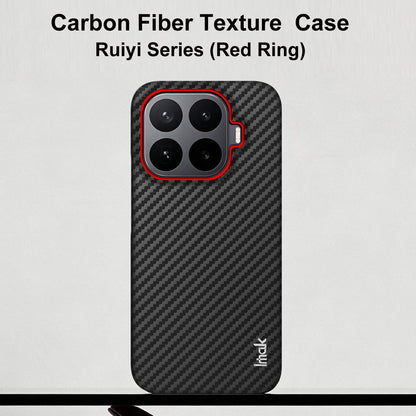 For Xiaomi 17T 5G imak Ruiyi Series Red Ring Carbon Fiber Texture Phone Case - Black - EDA009966503A
