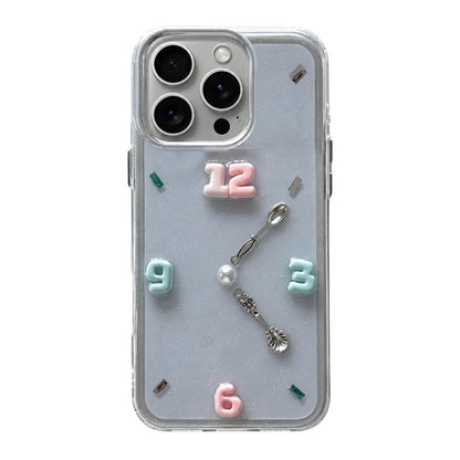 For iPhone 14 Pro Max Creative Clock Design Epoxy Resin Phone Case - Transparent - EDA009966615A