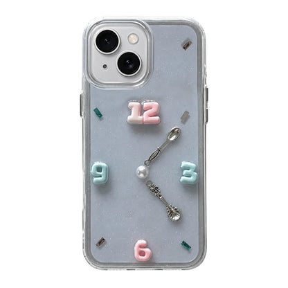 For iPhone 13 Creative Clock Design Epoxy Resin Phone Case - Transparent - EDA009966618A