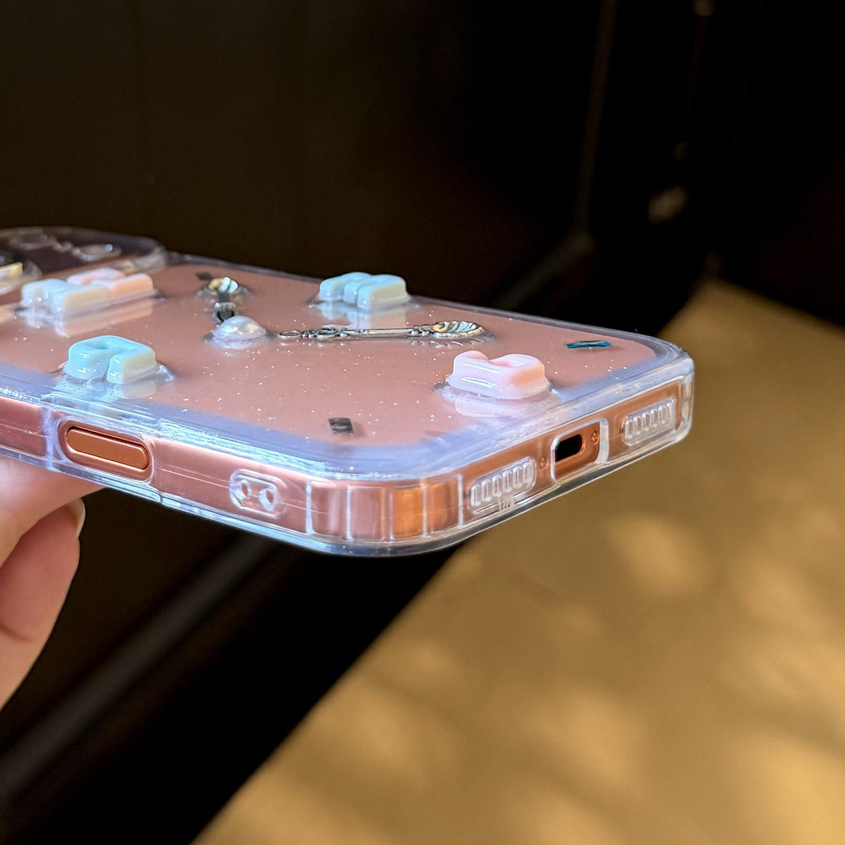 For iPhone 14 Creative Clock Design Epoxy Resin Phone Case - Transparent - EDA009966613A
