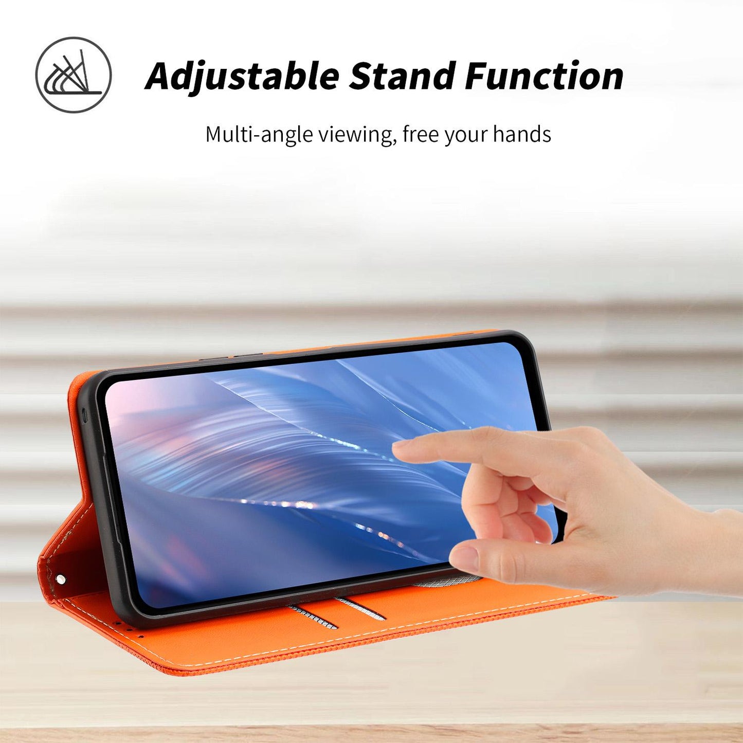 For Redmi K90 Pro Max/Poco F8 Ultra Embossed Meander Pattern RFID Vegan Leather Phone Case(Orange)