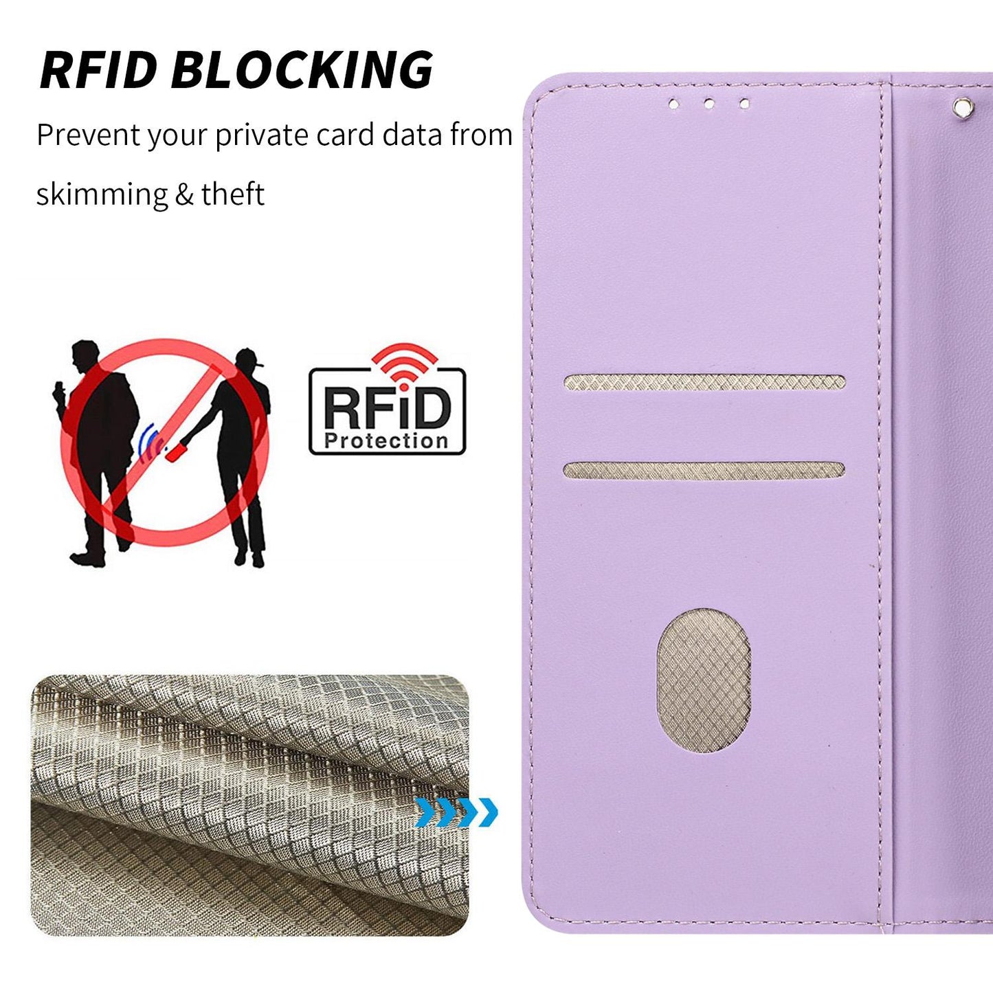 For Redmi K90 Pro Max/Poco F8 Ultra Embossed Meander Pattern RFID Vegan Leather Phone Case(Light Purple)