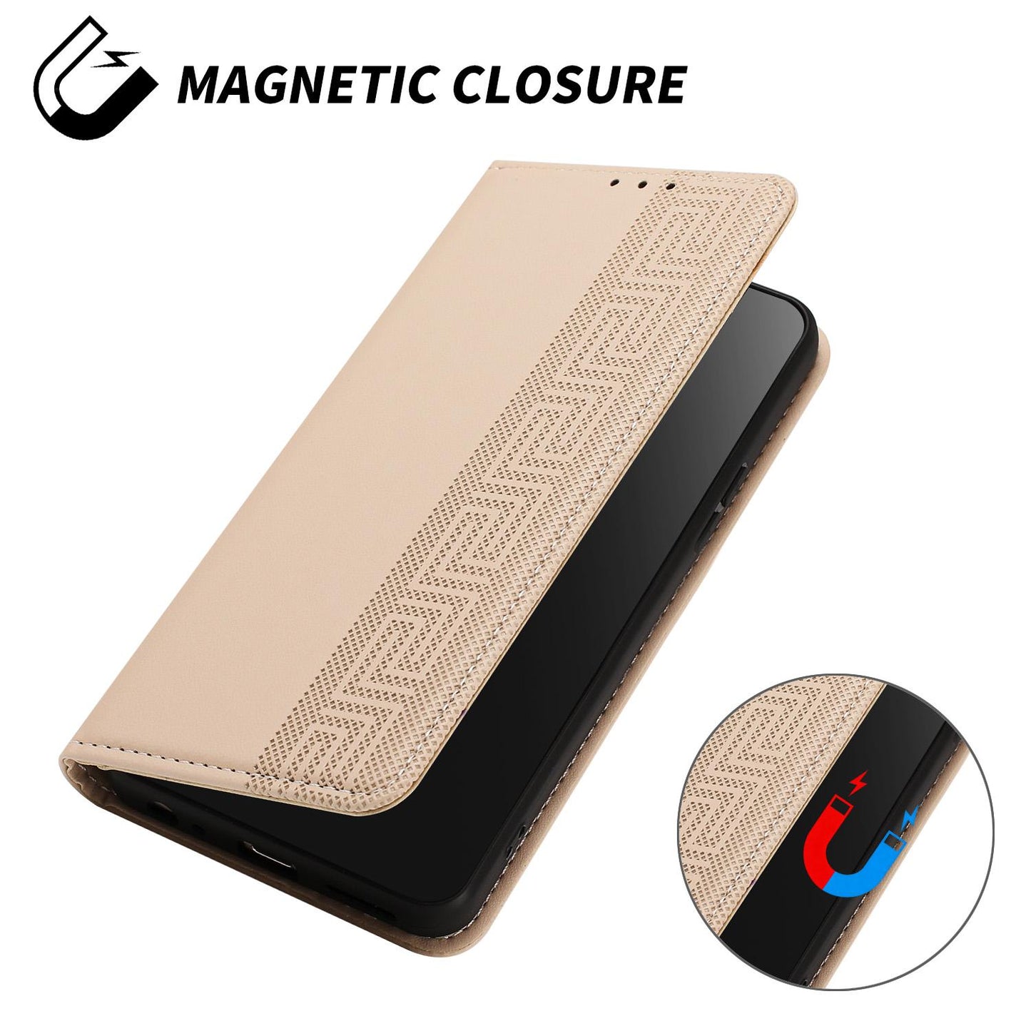 For Redmi K90 Pro Max/Poco F8 Ultra Embossed Meander Pattern RFID Vegan Leather Phone Case(Beige)